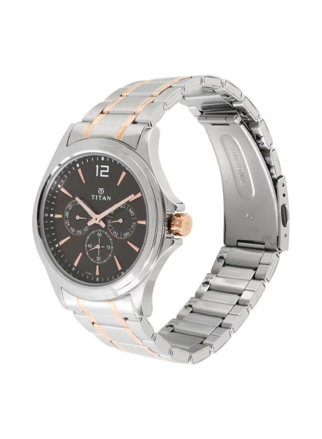 Men Analog Round Shape Stainless Steel Wrist Watch - 1698KM01 - 49 Mm