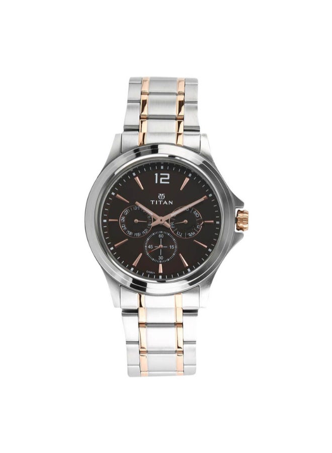 Men Analog Round Shape Stainless Steel Wrist Watch - 1698KM01 - 49 Mm