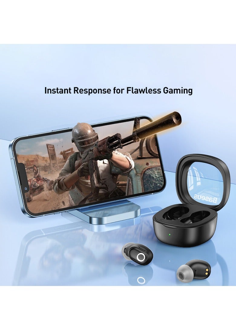 Wireless Earbuds, 25 Hrs Playback Bluetooth 5.3 Headphones 0.06s Ultra Low-Latency Gaming Headset Fast-Charging in-Ear TWS Earphone for iPhone, Android and All Bluetooth Devices- Black