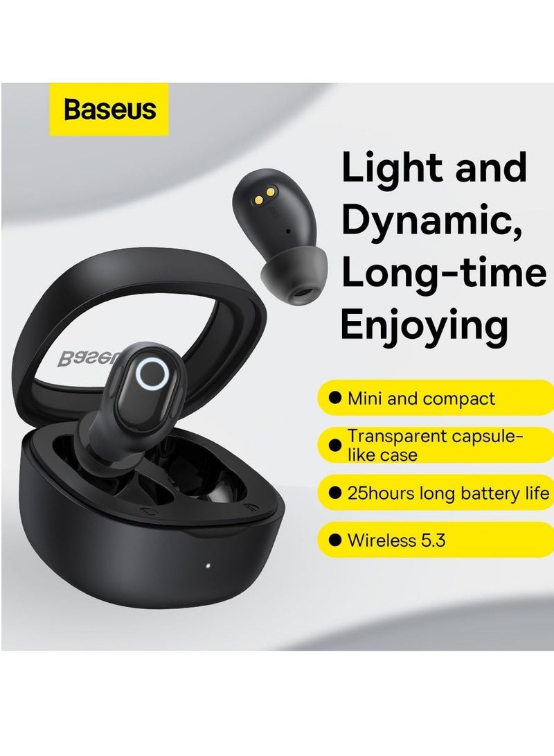 Wireless Earbuds, 25 Hrs Playback Bluetooth 5.3 Headphones 0.06s Ultra Low-Latency Gaming Headset Fast-Charging in-Ear TWS Earphone for iPhone, Android and All Bluetooth Devices- Black