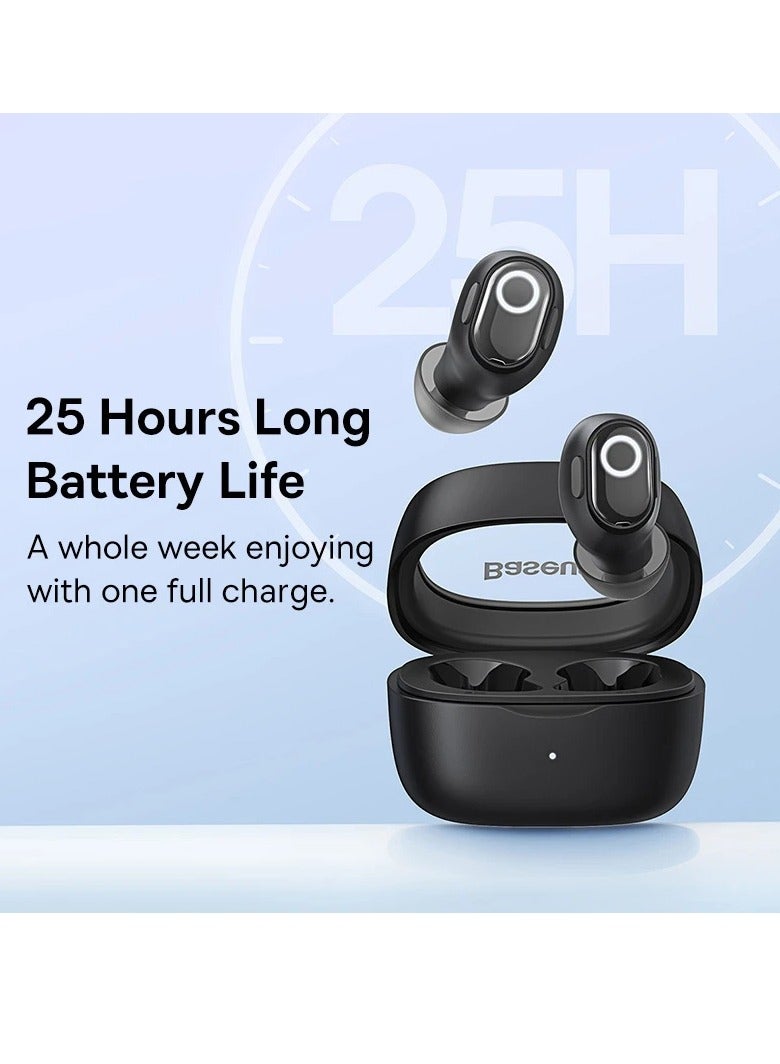 Wireless Earbuds, 25 Hrs Playback Bluetooth 5.3 Headphones 0.06s Ultra Low-Latency Gaming Headset Fast-Charging in-Ear TWS Earphone for iPhone, Android and All Bluetooth Devices- Black