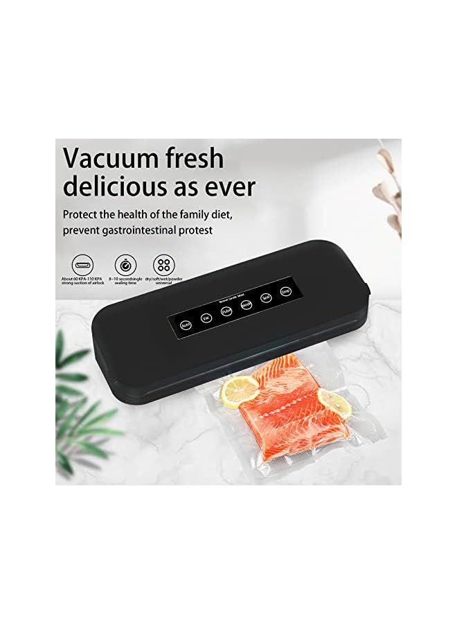 Sealer Machine Automatic Vacuum Air Sealing Machine Food Vacuum Sealer Food Preservation With Free Sealer Roll Bag And Built-In Cutter, Suitable For Preserving Meat, Seafood, Fruits, Vegetables