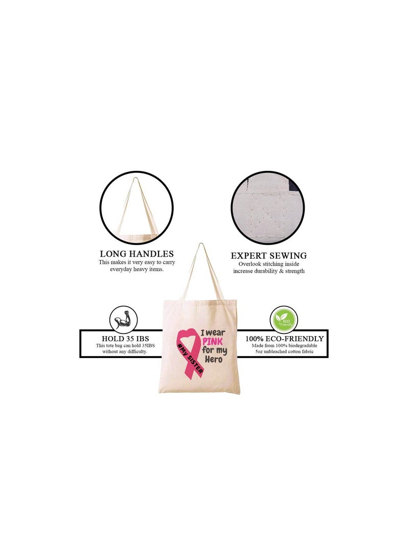 BreastCancer Awareness Combo Pack - Eco-Friendly Cotton Tote Bag, Ceramic Coffee Mug, and Stylish Cosmetic Bag - Gift Set for Supporting BreastCancer Survivors and Fundraising Campaigns