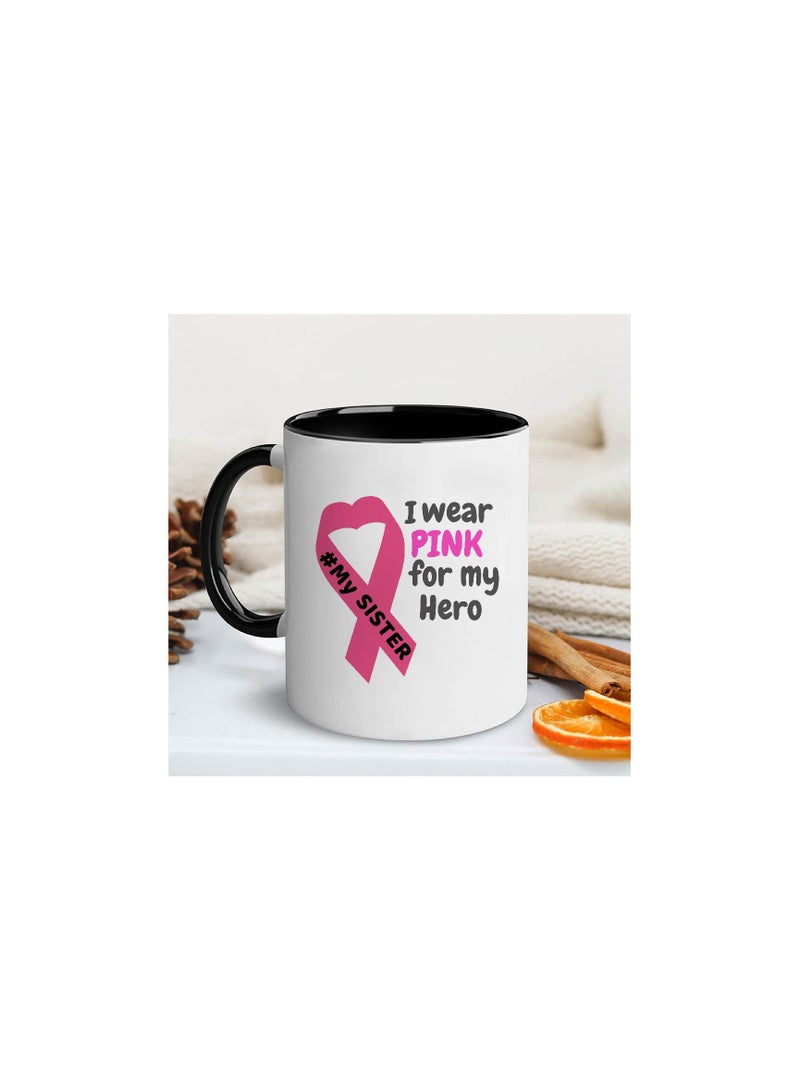 BreastCancer Awareness Combo Pack - Eco-Friendly Cotton Tote Bag, Ceramic Coffee Mug, and Stylish Cosmetic Bag - Gift Set for Supporting BreastCancer Survivors and Fundraising Campaigns