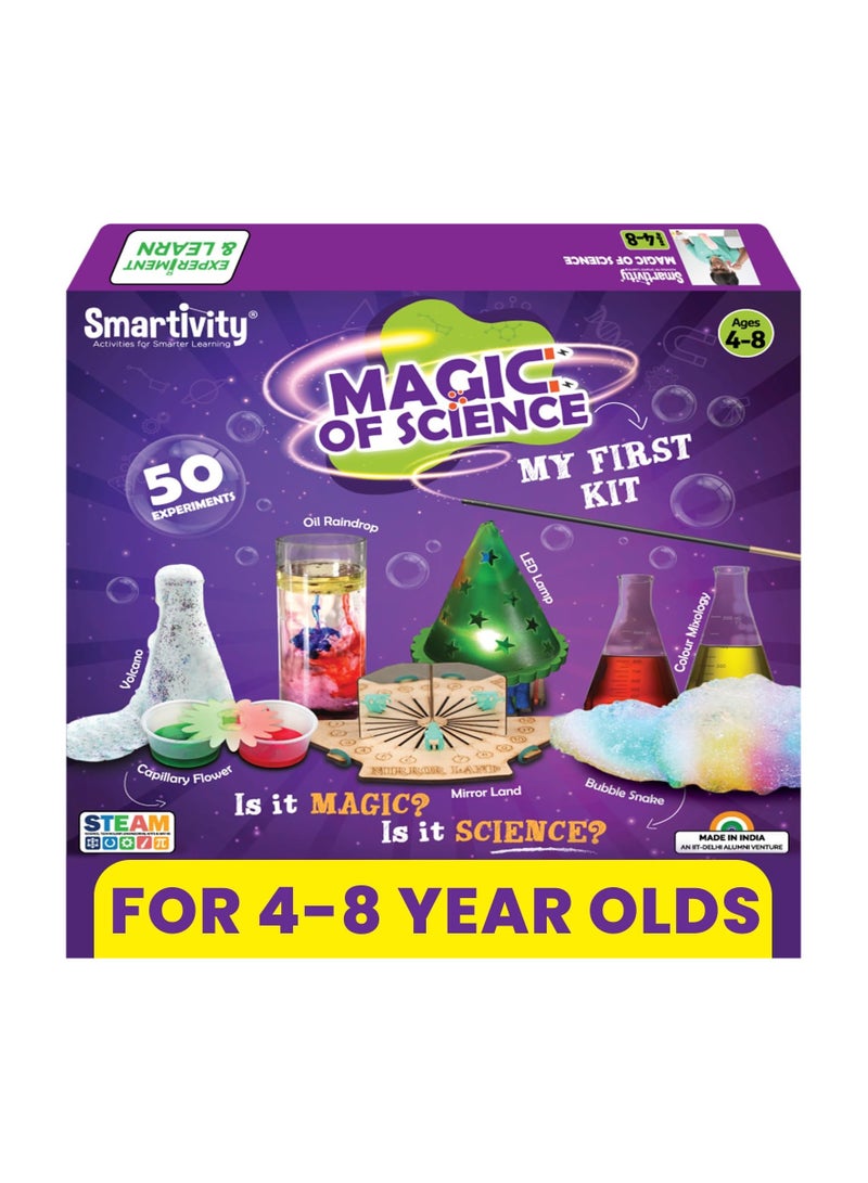 Smartivity Magic of Science Experiment Kit for Boys & Girls Age 4-6-8| Birthday Gift for Kids Age 4-8 | Kids Safe Physics & Chemistry Kit