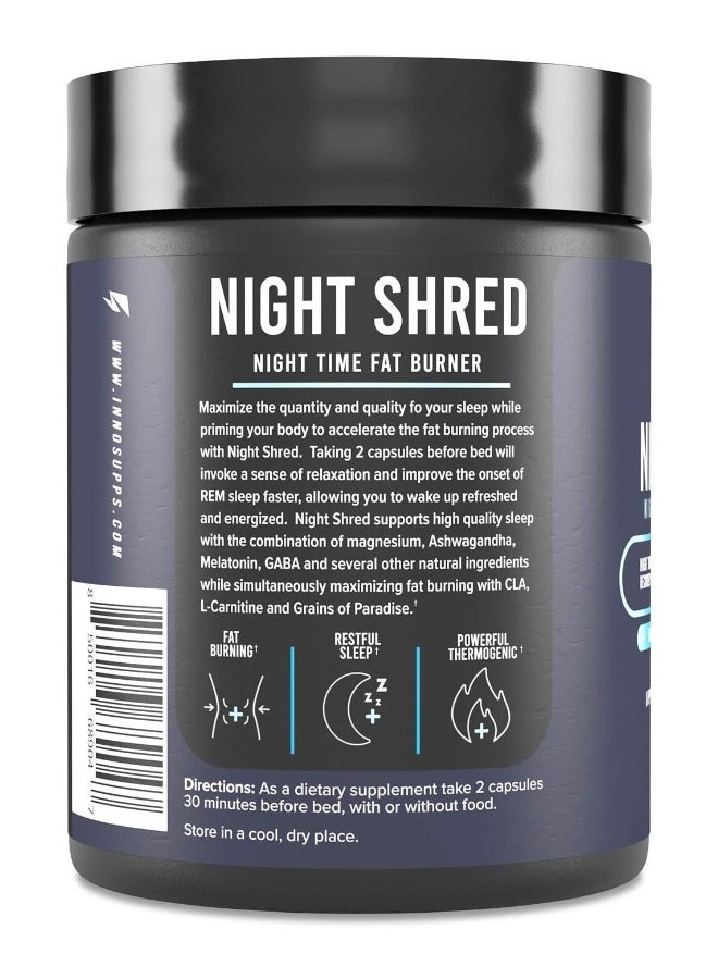 Inno Supps Night Shred Time Fat Burner Natural Sleep Support Appetite Suppressant & Weight Loss 60 Veg Capsules