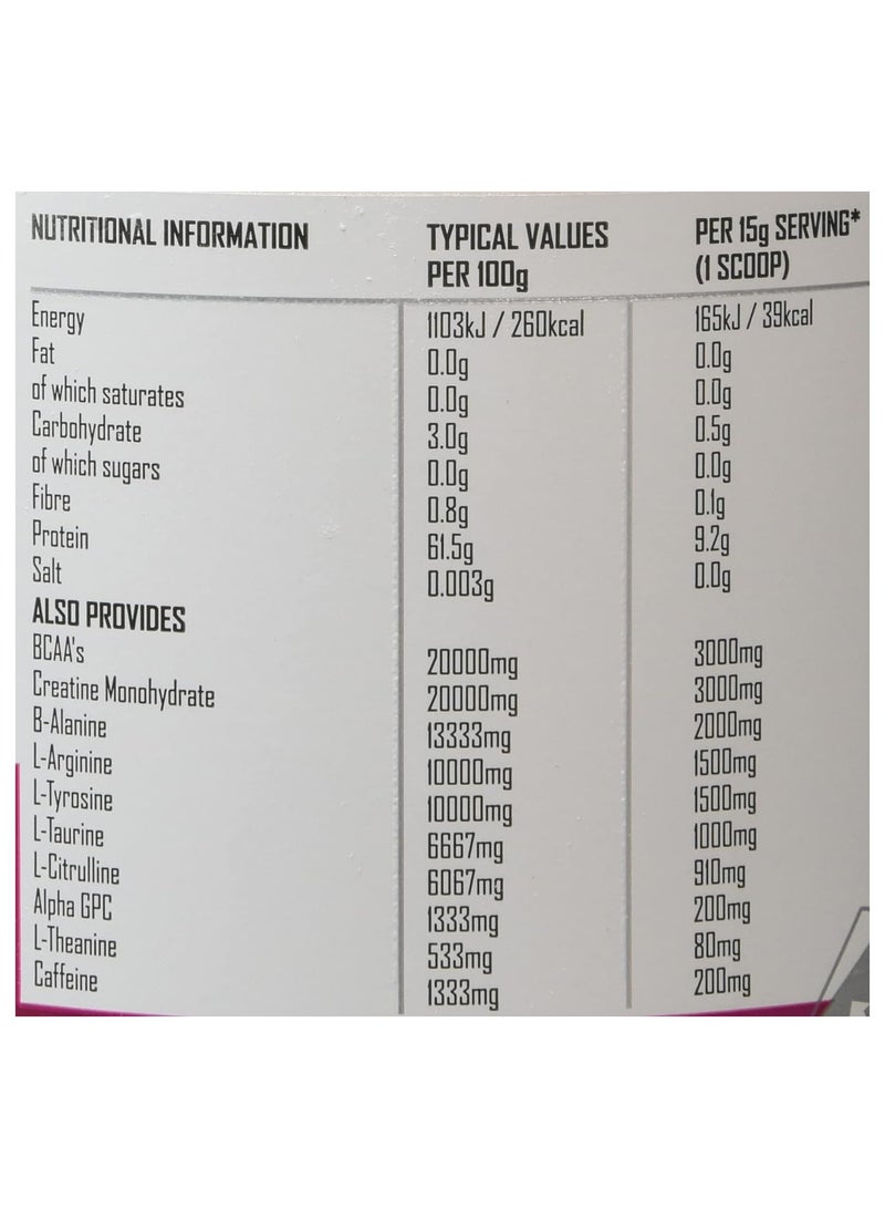 Charge, All in One Pre Workout for performance and focus and fully dosed formulation  20 servings,200mg caffeine, 2000mg beta alanine and 3000mg creatine - Sour Watermelon 300g