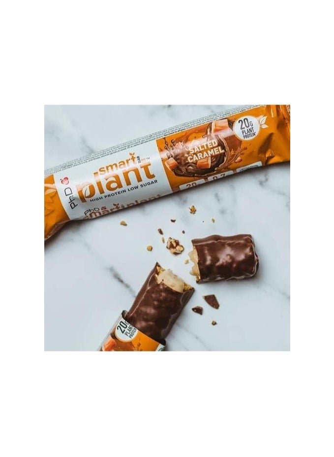 Smart Bar Plant High Protein Low Sugar,- 21g protein, 0.6g sugar and Vegan Approved - Salted Caramel