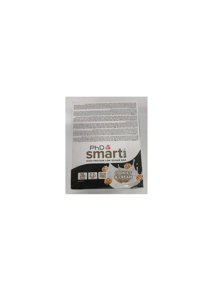 PHD Smart Bar  - High Protein Low Suger Bar 20 G Protein 2.2G Suger  Plam Oil Free, Cookies & Cream Flavour