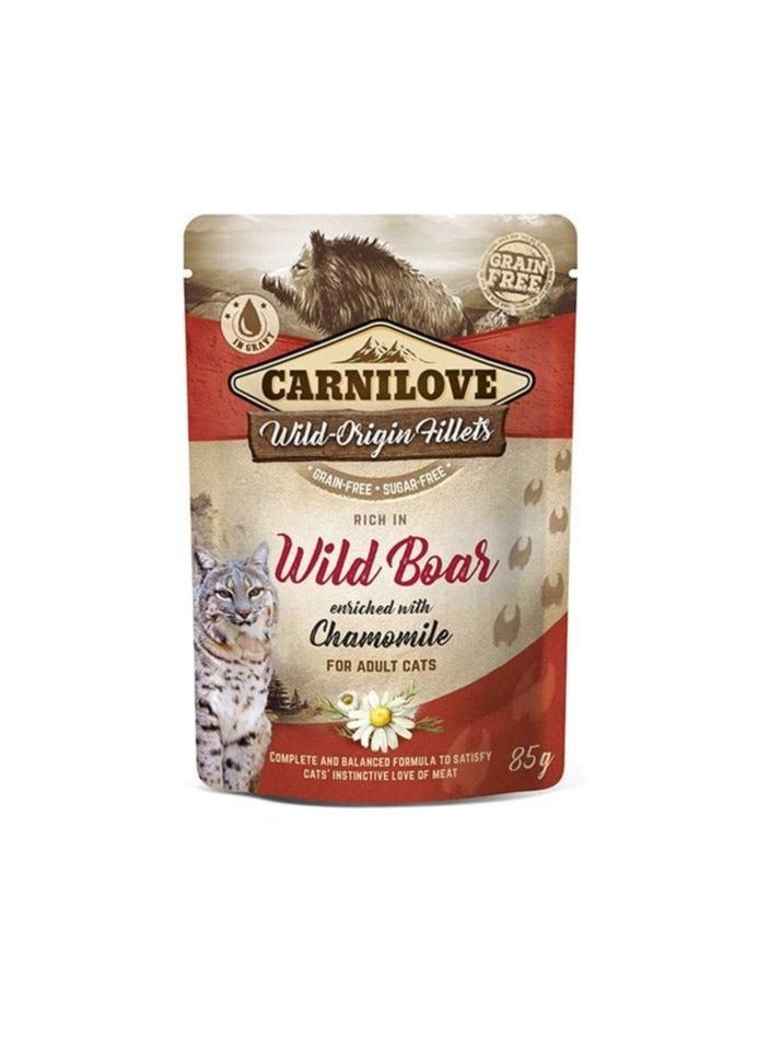 CARNILOVE WET FOOD WILDBOAR FOR ADULT CAT 24 X 85GRM