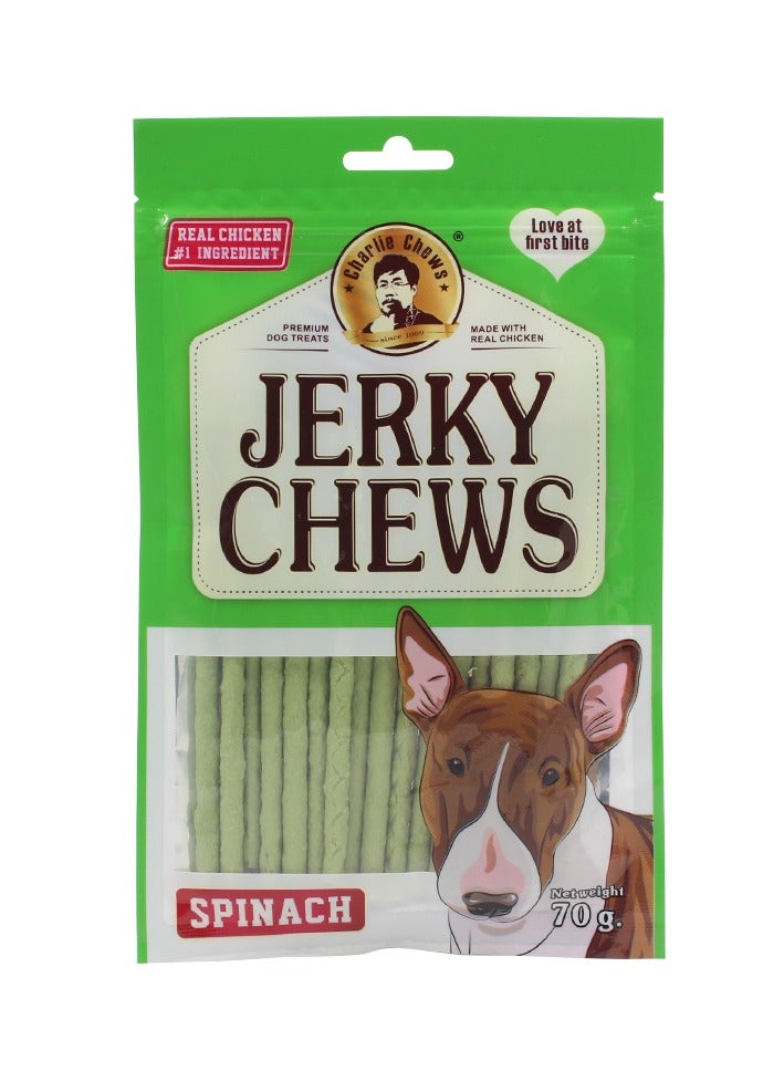 Charlie Jerky Chews Stick Spinach Flavor Premium Dog Treats Pack of 5Bags