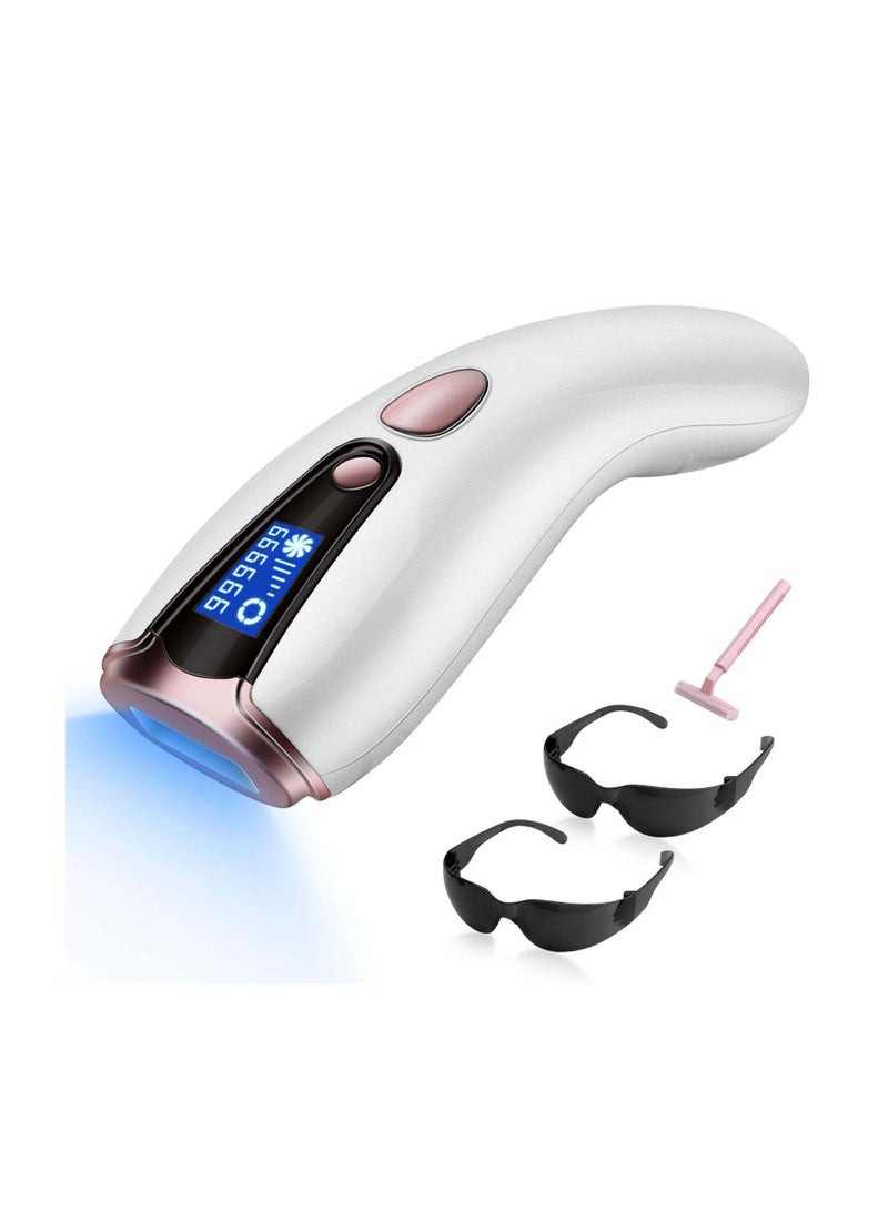 Laser Hair Removal Device with 9 Levels, 999900 Flashes, with Freezing Point Function, Suitable for Men and Women'S Face, Armpits, Arms, Bikini Line, Legs, and Whole Body