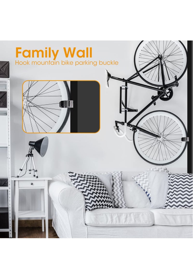 Bike Wall Mounts, Bike Wall Mounts for Garage, Mountain Bicycle Wall Rack Storage System, Adjustable Bicycle Parking Clip Bike Hooks for Wall for Basement or Garage Space Saver