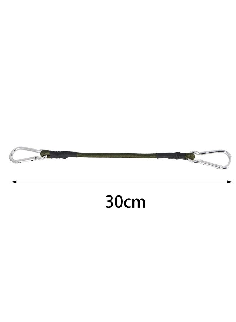 2 Pcs Heavy Duty Carabiner  Bungee Cord, Waterproof Bungee Cords, Extra Strong and Durable Elasticated Cord, Suitable for Tarps, Bike Rack, Tent, Car
