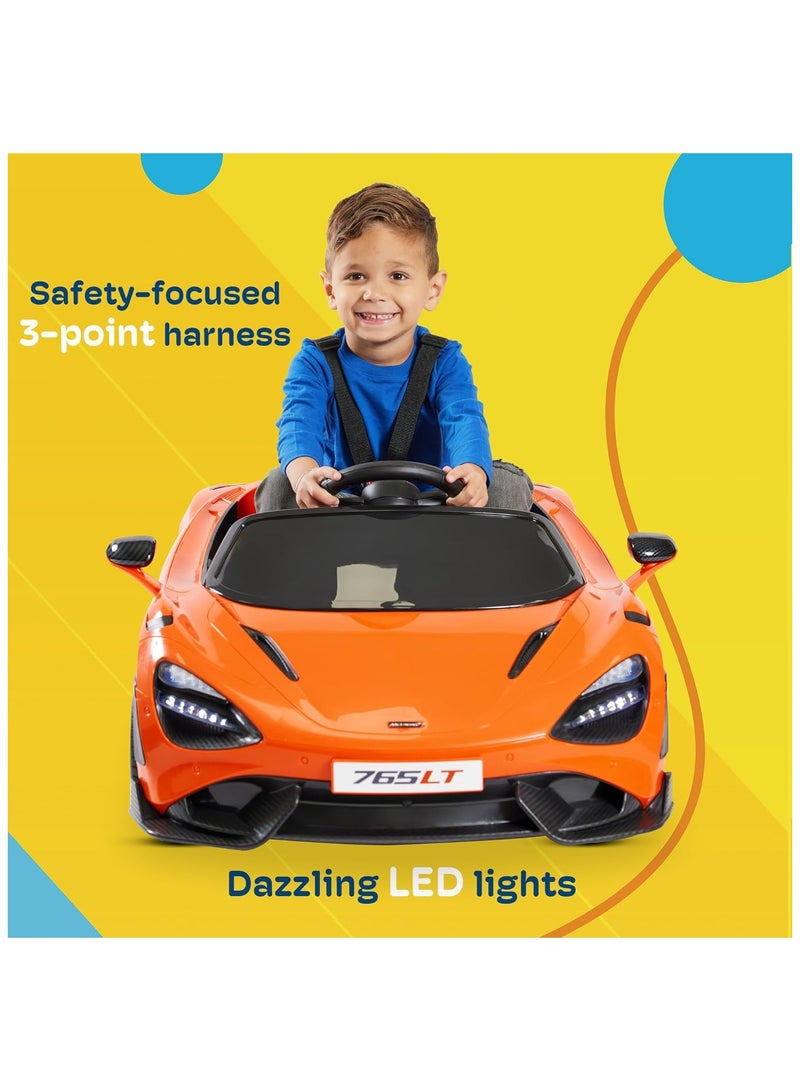 Mclaren 765LT Licensed Ride on Kids Car - Orange 12V