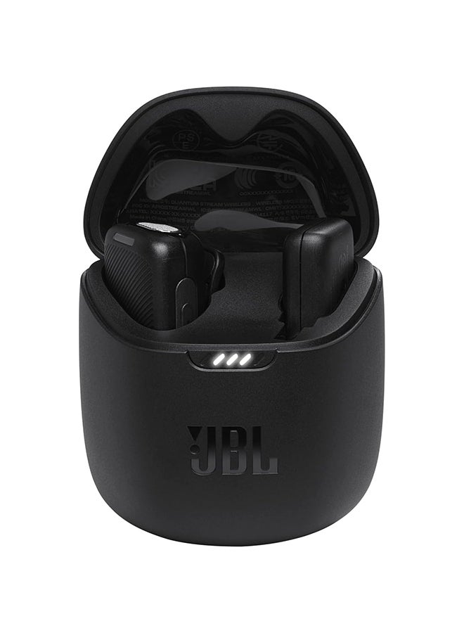 Quantum Stream Wireless USB-C - Wearable Wireless Streaming Microphone for Crystal Clear Recordings, 24 Hours of Recording time, Plus Speed Charge, Included Windscreen for Noise Reduction JBLSTRMWLUSBCBLK Black