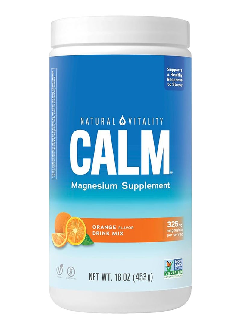 Natural Vitality Calm Magnesium Supplement Orange, 16 Ounce