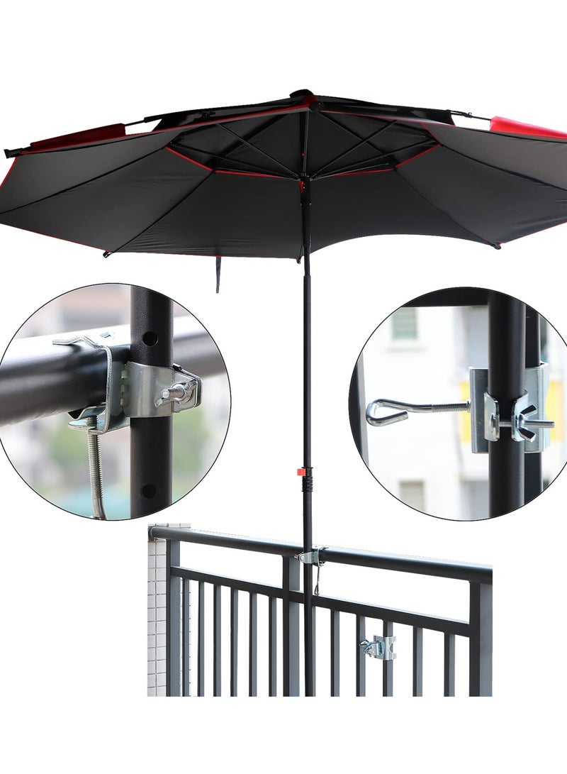 Sun Parasol Holder, Heavy Duty Metal Patio Umbrella Clamp Stand, Outdoor Umbrella Holder, Secure Outdoor Umbrella Holder for Garden Parasols, Perfect for Relaxing Outdoors