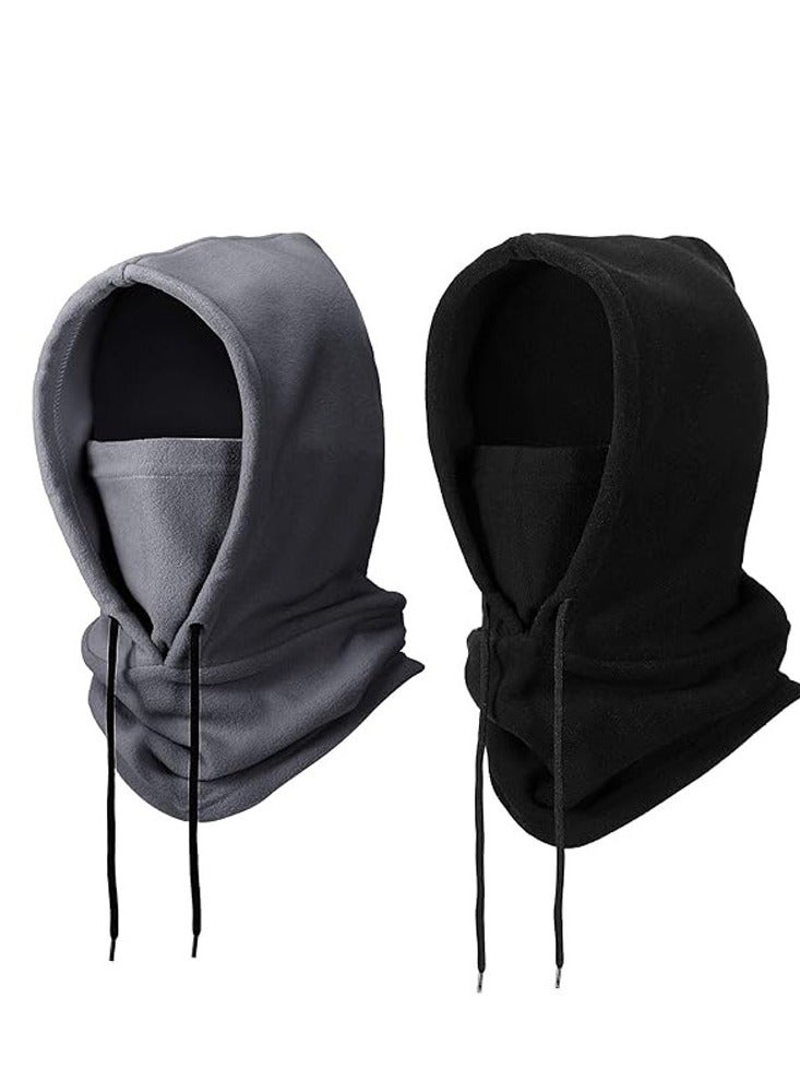 Thermal Fleece Hats - 2-Pack Perfect for Riding, Skiing, and Sports. Stay Warm and Stylish with this Heavyweight Winter Fleece Balaclava and Neck Wrap Combo. One Size Fits All