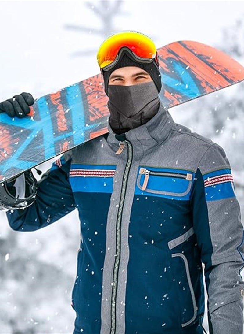 Thermal Fleece Hats - 2-Pack Perfect for Riding, Skiing, and Sports. Stay Warm and Stylish with this Heavyweight Winter Fleece Balaclava and Neck Wrap Combo. One Size Fits All