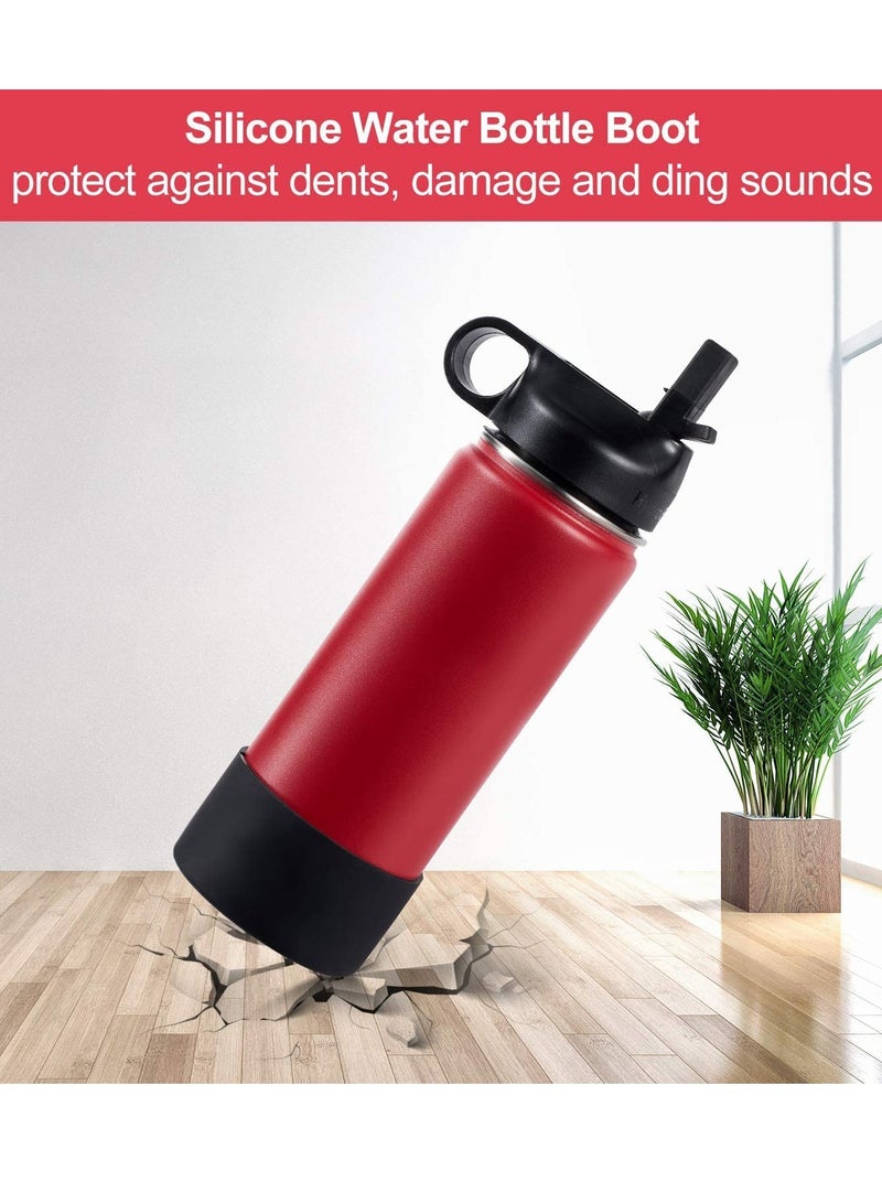 Protective Silicone Boot for Water Bottle, 5 Pieces Silicone Flex Boot for Sports Water Bottles Compatible with Hydro Flask/Takeya/MIRA/Iron Flask