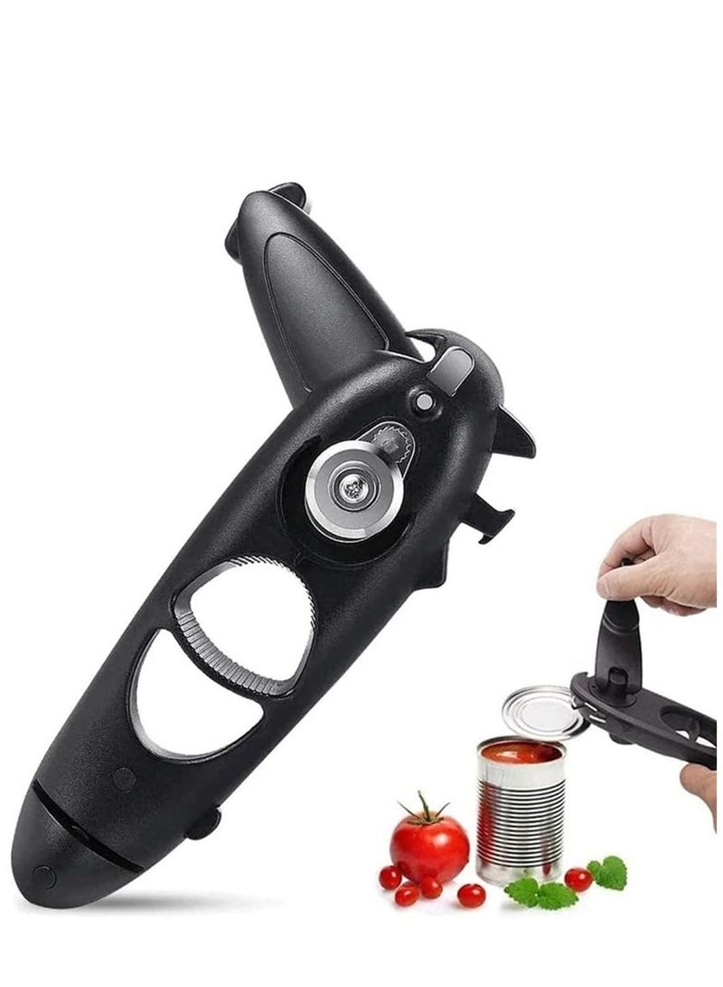 Manual Safety Side Cut Can Opener, Smooth Edge, Long Handle Swing Away Can Opener, Manual Rotating Shaft Designed Save Effort, Manual Can Opener Suitable for Women or Seniors, Suitable for Home