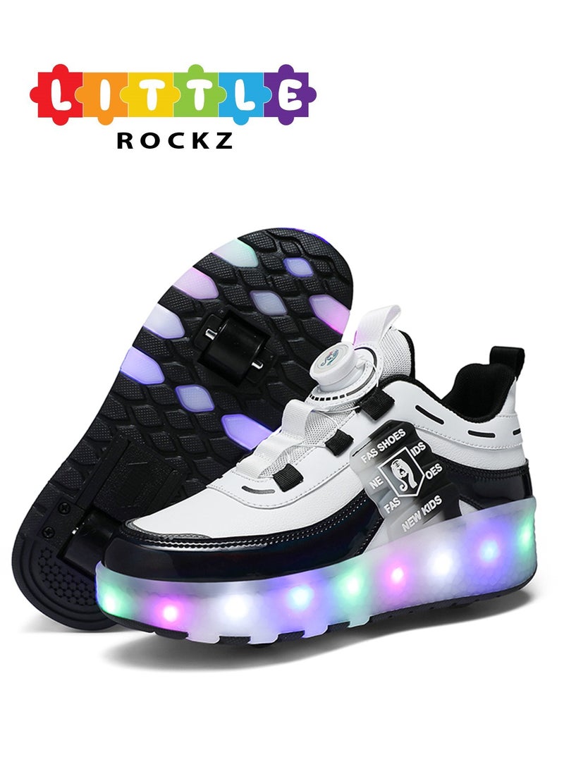 LED Flash Light Fashion Shiny Sneaker Skate Heelys Shoes With Wheels And Lightning Sole