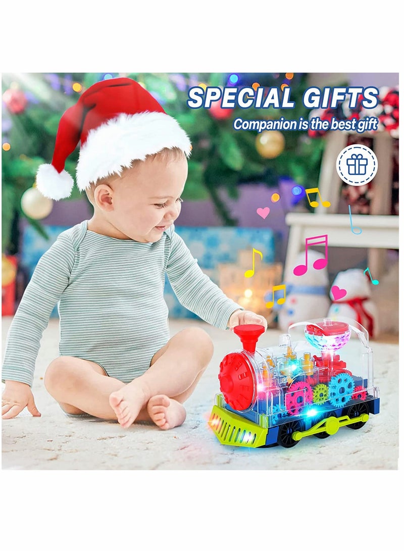 Baby Musical Car Toys Musical Toys for Toddlers Train Crawling Tummy Time Toys for Kids with Electronic Light Sound Music Early Educational Train Sets for Infant Birthday(Ordinary Battery)