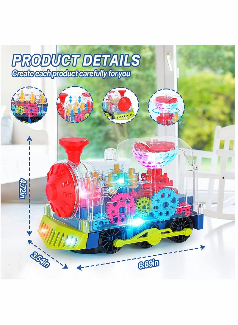 Baby Musical Car Toys Musical Toys for Toddlers Train Crawling Tummy Time Toys for Kids with Electronic Light Sound Music Early Educational Train Sets for Infant Birthday(Ordinary Battery)