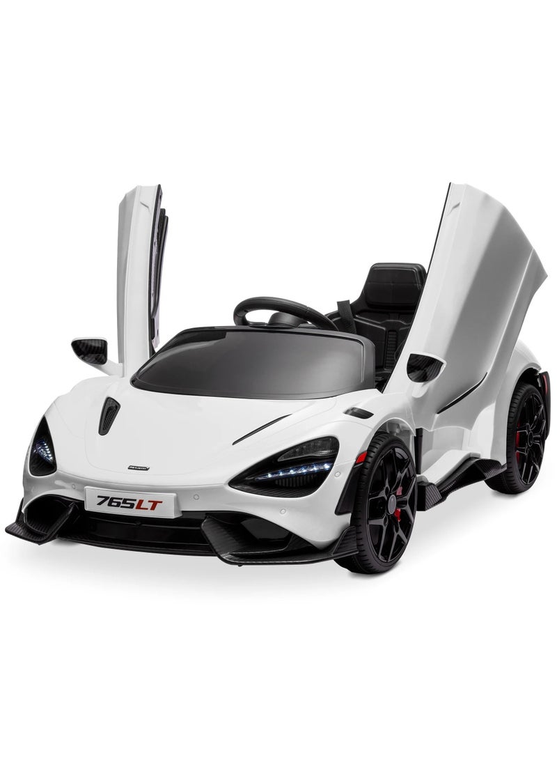 Mclaren 765LT Licensed Ride on Kids Car - White 12V