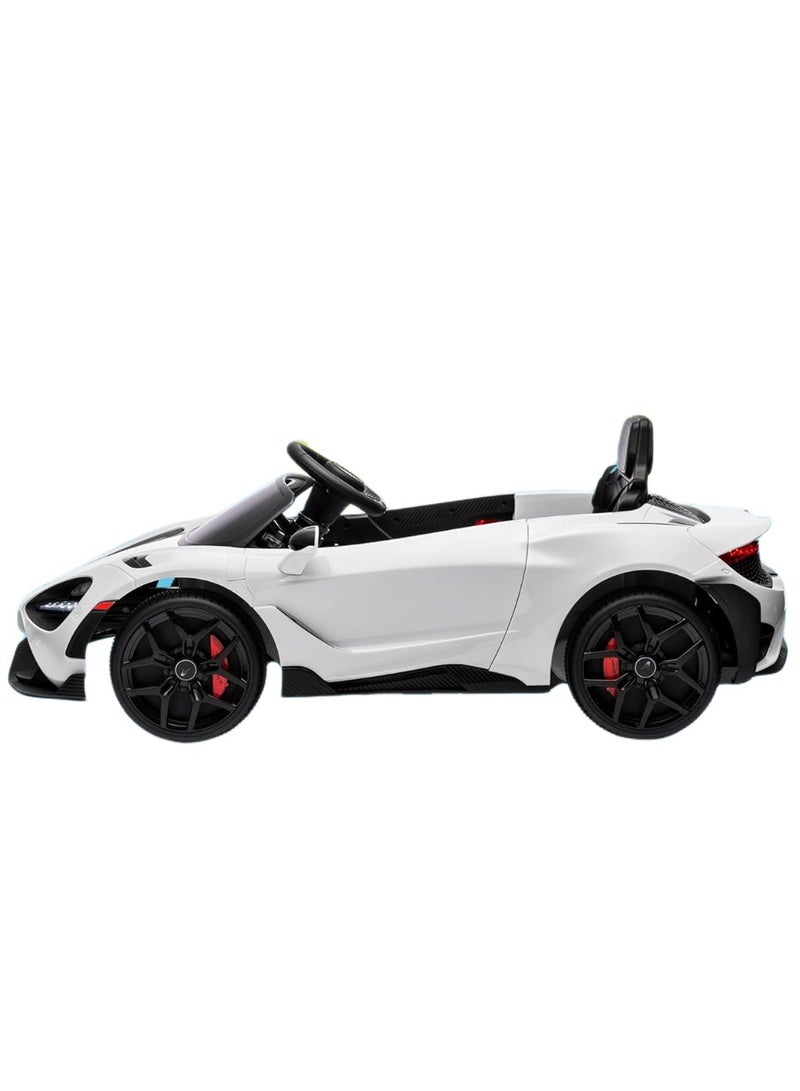 Mclaren 765LT Licensed Ride on Kids Car - White 12V