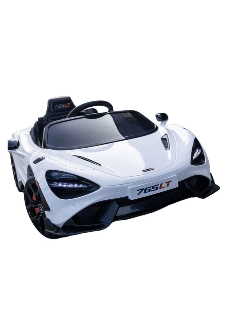 Mclaren 765LT Licensed Ride on Kids Car - White 12V