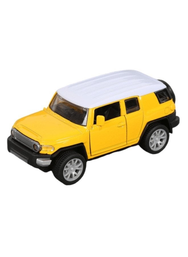 3 Piece Yellow Alloy Die Cast Car Set with Openable Doors and Pull Back Function Ideal Model Cars for Kids