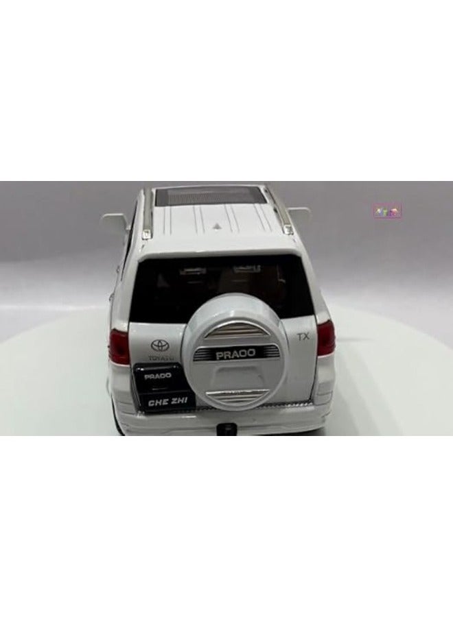 White 1:24 Die Cast SUV Toy Realistic Sounds Lights & Openable Doors