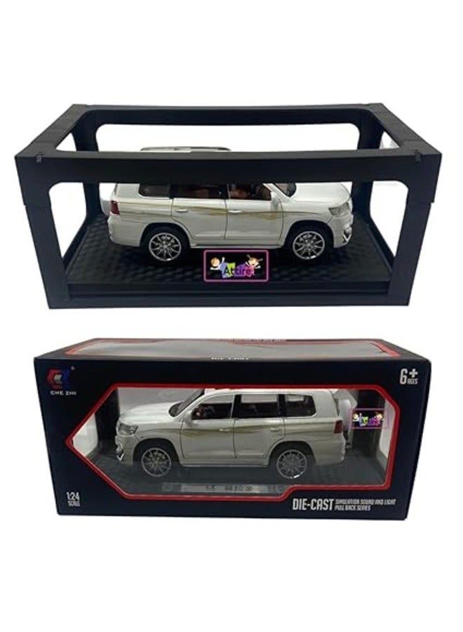 White 1:24 Die Cast SUV Toy Realistic Sounds Lights & Openable Doors