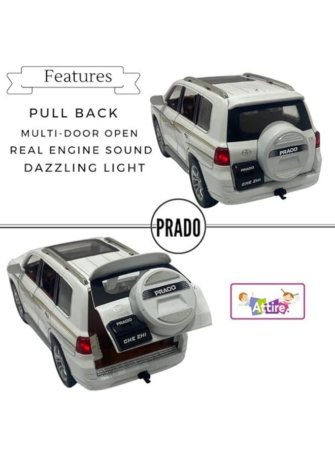 White 1:24 Die Cast SUV Toy Realistic Sounds Lights & Openable Doors