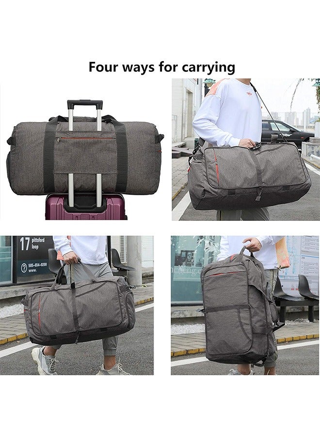 65L Travel Duffel Bag, Foldable Weekender Bag with Shoes Compartment for Men Women Water-proof & Tear Resistant