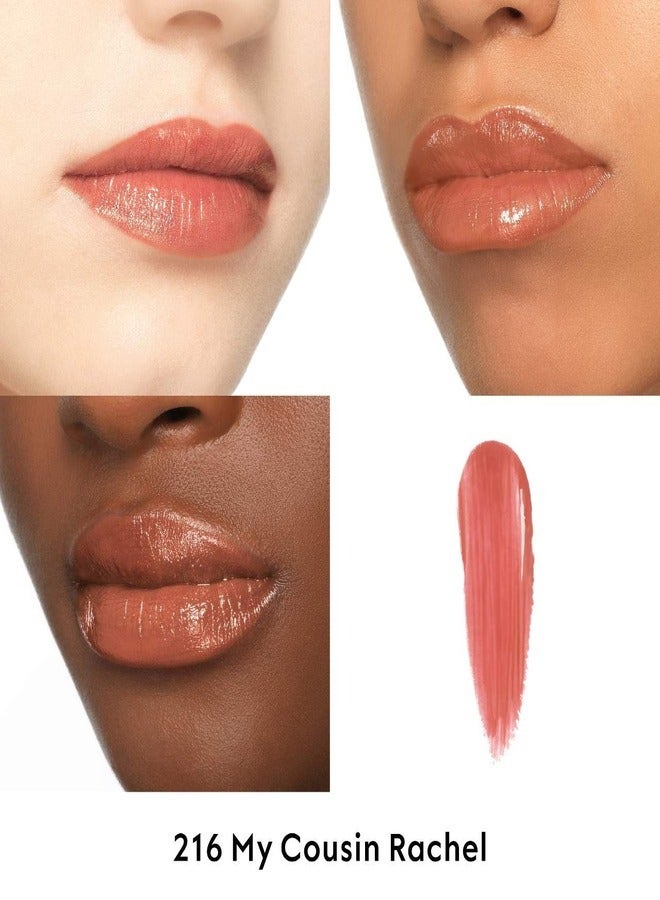 GUCCI Glow & Care Shine Lipstick 216 My Cousin Rachel - mauve rosewood 0.06 oz/ 1.8 mL