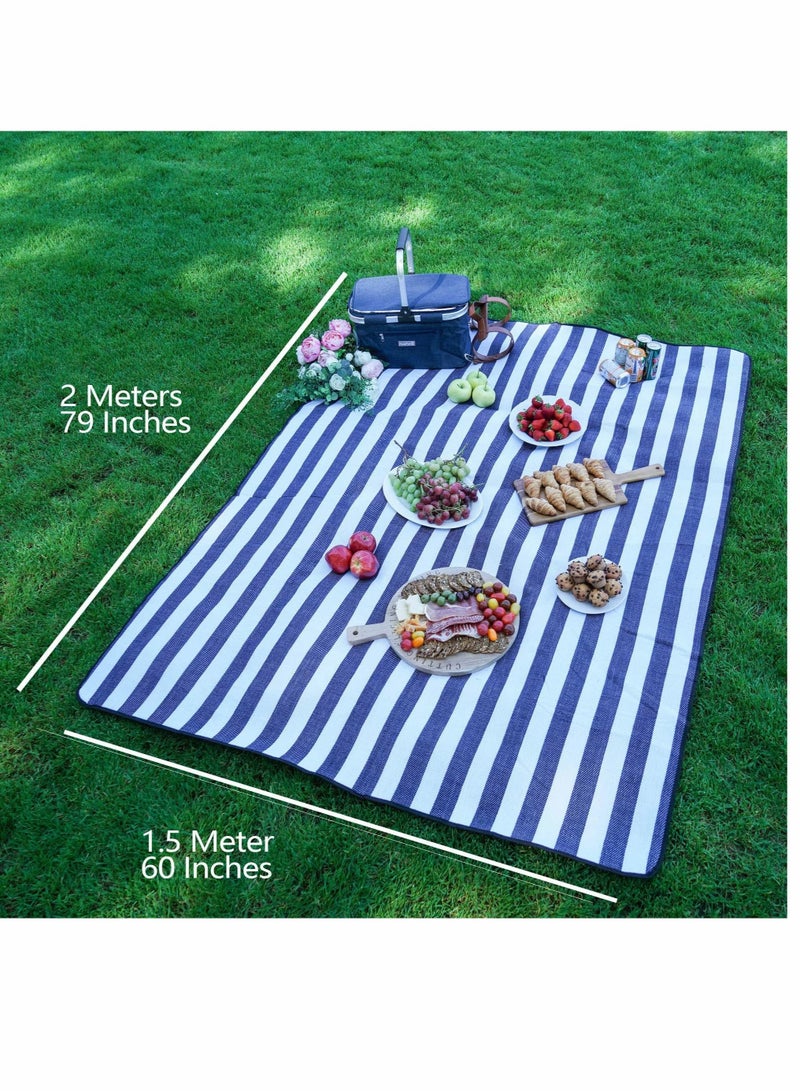 Picnic Blanket Beach Blanket Outdoor Blanket Large Pu Portable Picnic Mat 59''x79'' Waterproof Picnic Blanket - 3 Layered Foldable Outdoor Picnic Mat Perfect for Park, Beach, Grass/Water Resistant