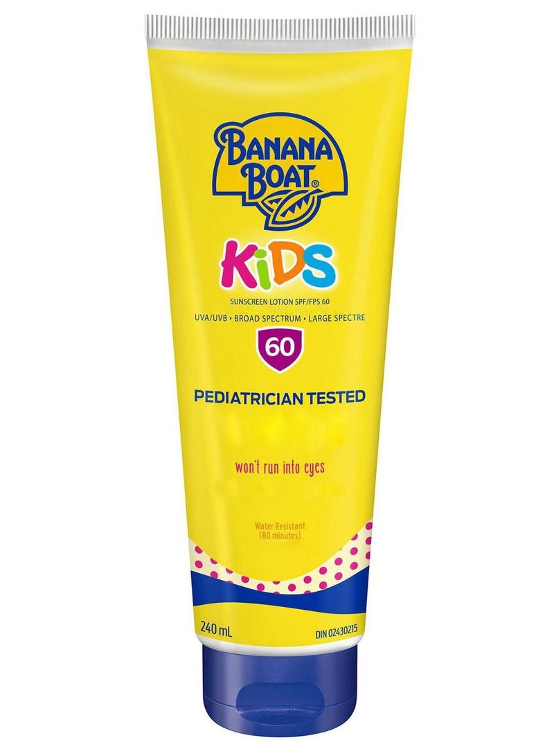 Water Resistant Kids Sunscreen Lotion SPF 60 With UVA/UVB Broad Spectrum 240ml