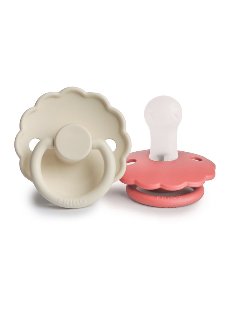 FRIGG Daisy Silicone 2-Pack 0-6 Months - Cream/Poppy - Size 1