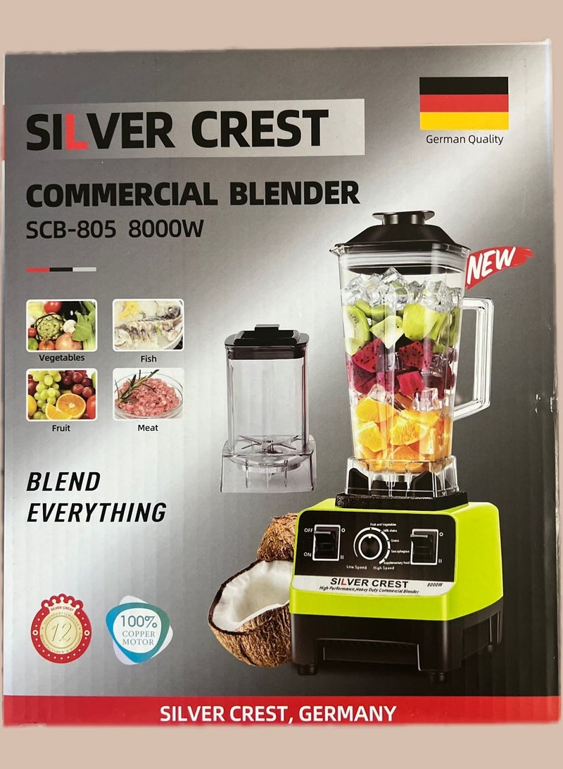 Silver Crest Commercial Heavy-Duty Blender, 8000 Watts, 2 Jars