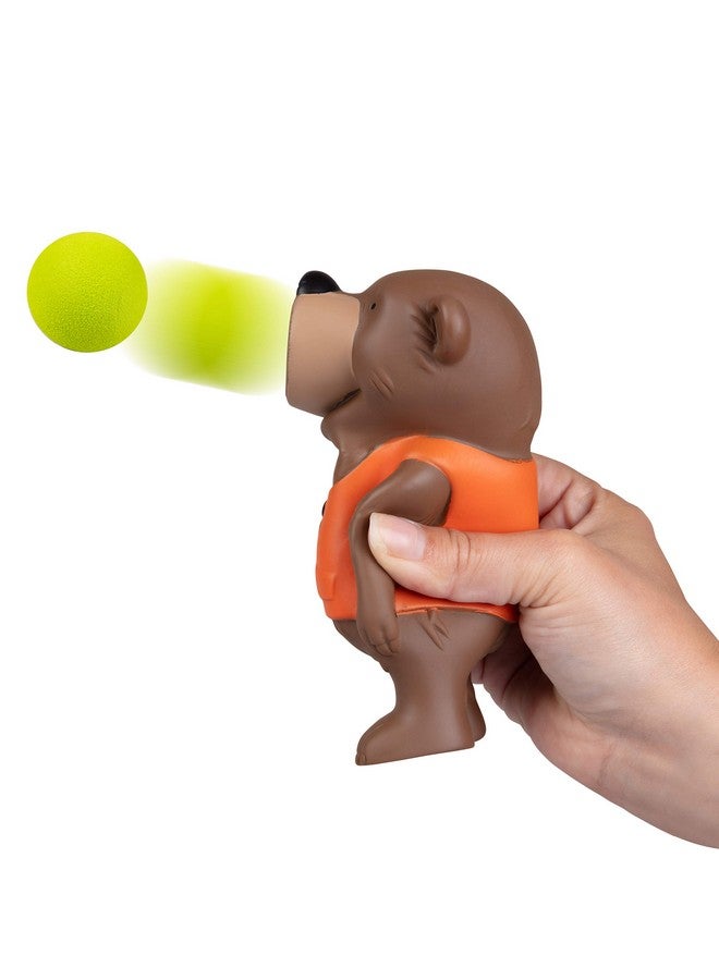 Bear Popper Toy Shoot Foam Balls Up To 20 Feet 6 Balls Included Age 4+