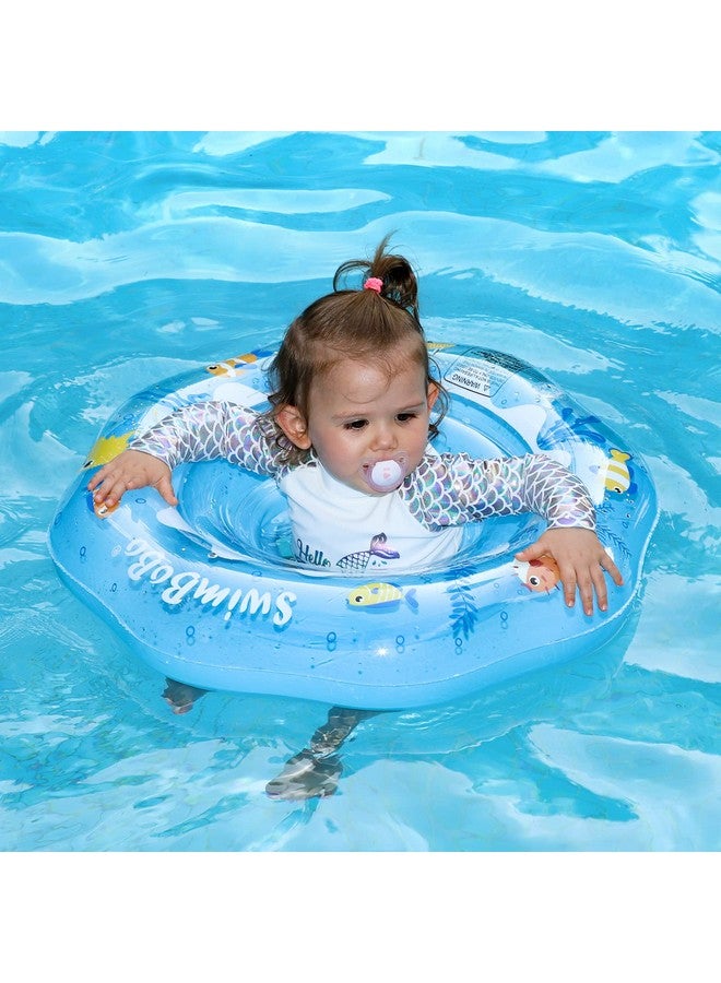 Inflatable Baby Swimming Float With Safe Seat For Age 636 Months Toddler (Blue Ocean)