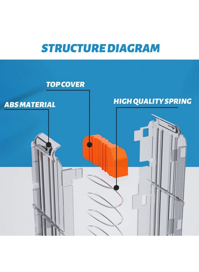 Soft Bullet Quick Reload Clips Set 18 Darts Clips Compatible For Nerf Magazine Toy Gun (Transparent Pack Of 2 + 40 Pcs Darts)