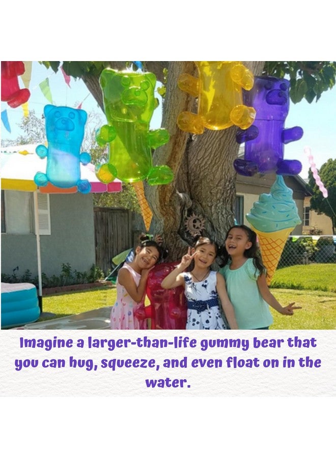 6 Pack Inflatable Gummy Bears Huge 24 Great For Party Decorations Unique Blow Up Pool Toys For Kids Candyland Themed Birthday Party Decorations Supplies By 4E'S Novelty