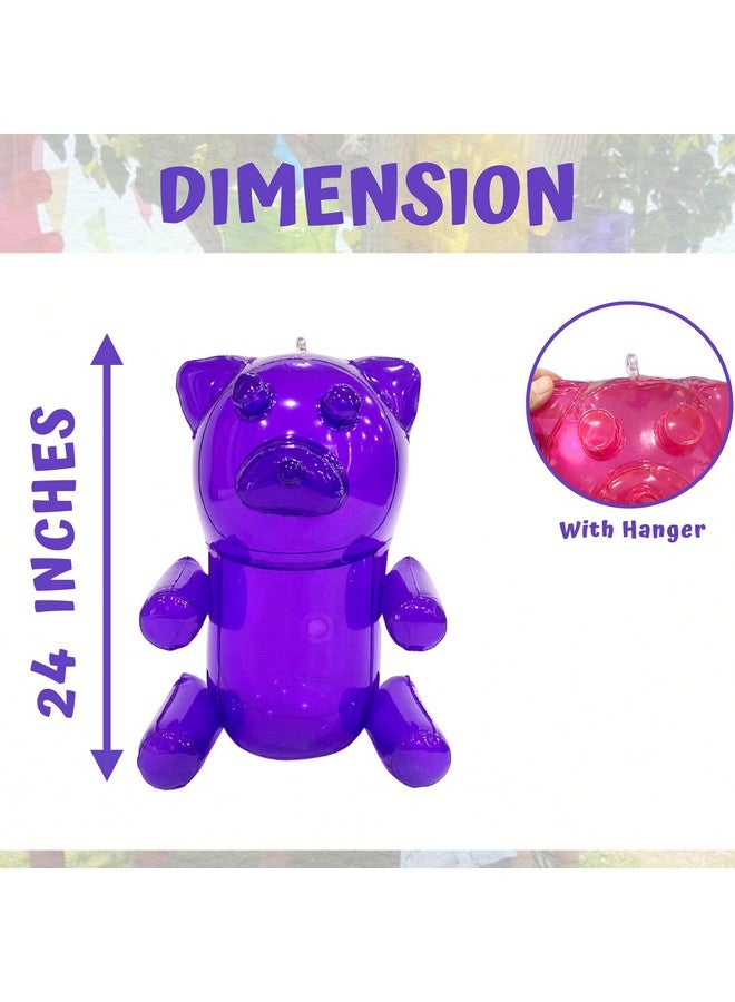 6 Pack Inflatable Gummy Bears Huge 24 Great For Party Decorations Unique Blow Up Pool Toys For Kids Candyland Themed Birthday Party Decorations Supplies By 4E'S Novelty