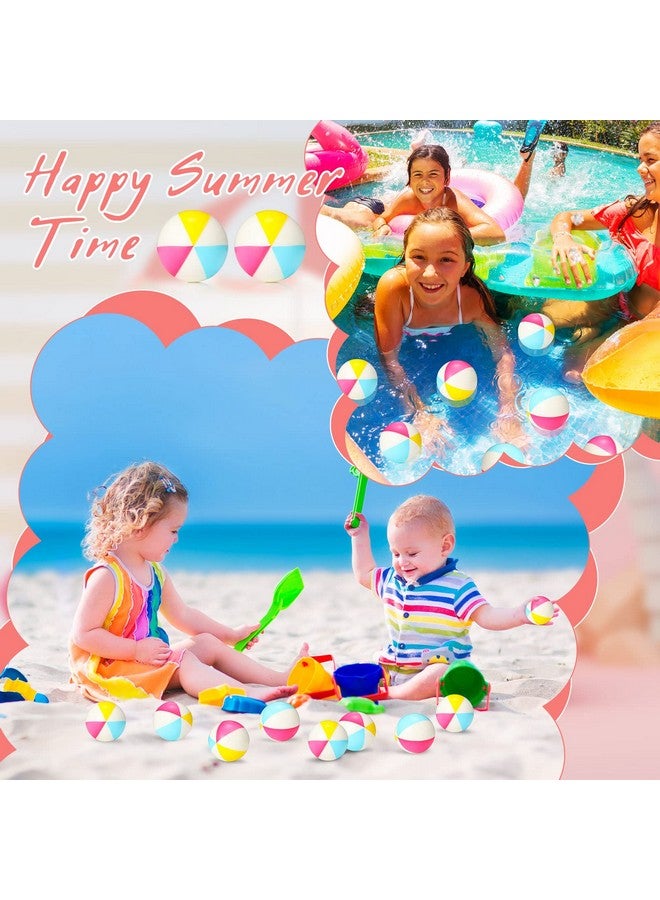 24 Pcs Mini Beach Stress Balls 2.5 Inch Foam Pu Relief Stress Ball Mini Rainbow Blow Up Beach Balls Toys For Girls Boys Birthday Beach Hawaiian Party Favors Summer Pool Games(Bright Color)