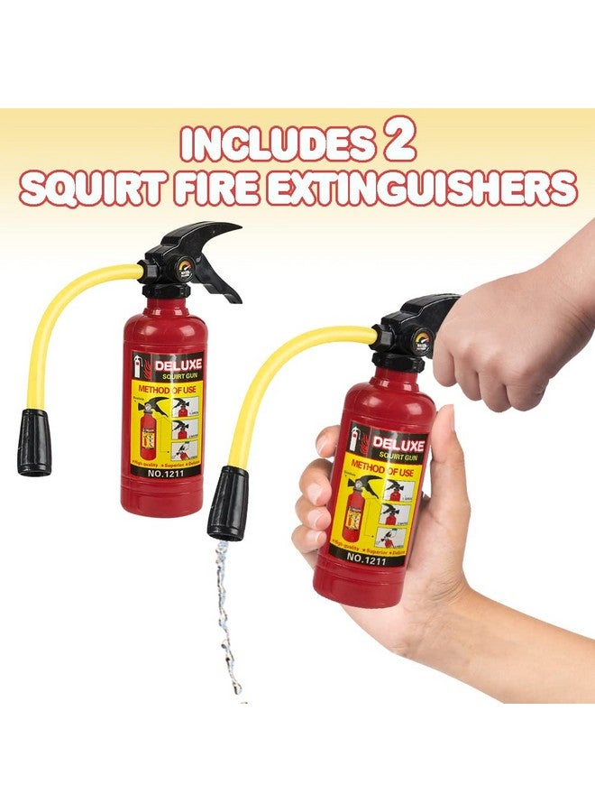 Fire Extinguisher Squirt Toy For Kids (Set Of 2) 7” Water Gun With Realistic Design Fun Outdoor Summer Toys For Boys And Girls Great Fireman Toy For Children/Novelty Gag Gift Item