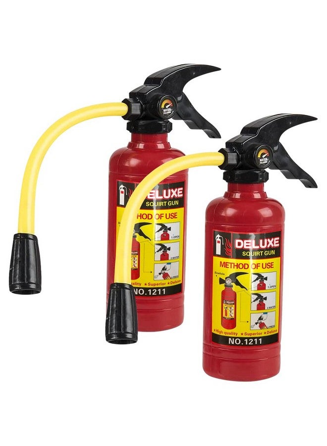 Fire Extinguisher Squirt Toy For Kids (Set Of 2) 7” Water Gun With Realistic Design Fun Outdoor Summer Toys For Boys And Girls Great Fireman Toy For Children/Novelty Gag Gift Item